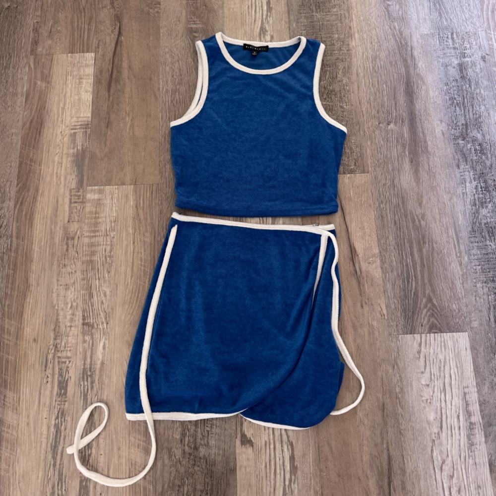 REVOLVE Blue and White Swim Coverup Set